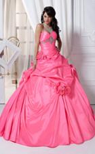 Tiffany Designs - 56216 Rosette Accented Strapless Ballgown
