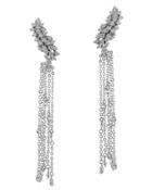 Cz By Kenneth Jay Lane - Round Cz Curved Cluster Crawler W/ Fringe Cz