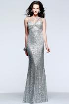 Faviana - 7532 Strappy Sequined Empire Waist Sheath Long Gown