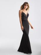 Madison James - 18-663 Lace Illusion Bateau Sheath Dress