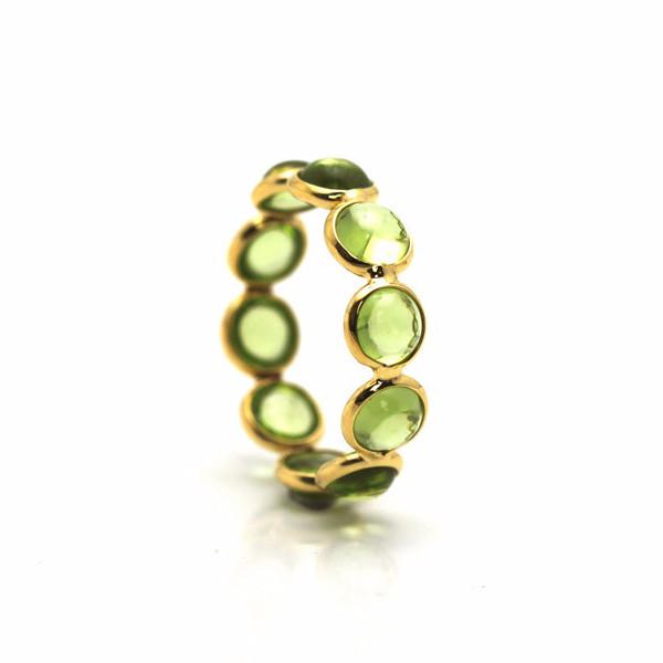 Tresor Collection - Peridot Round Stackable Ring Bands In 18k Yellow Gold 7784763464