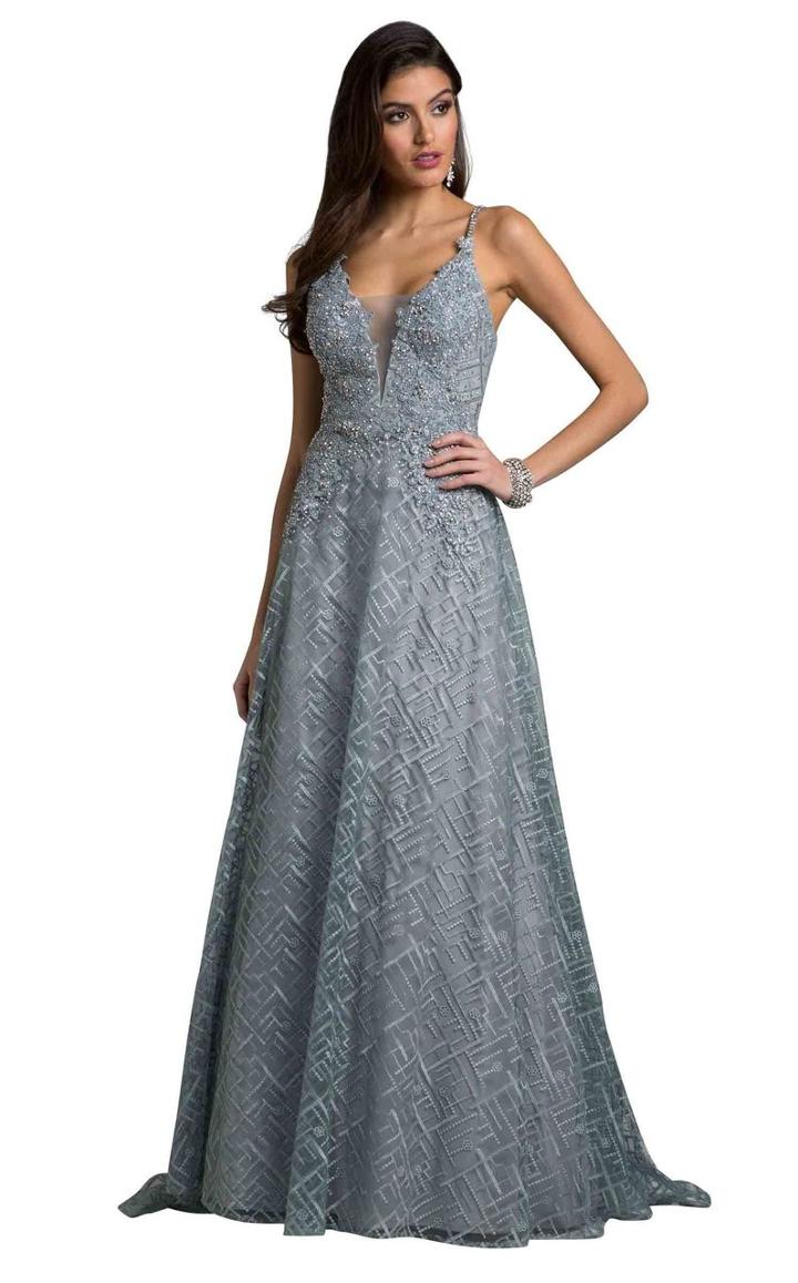 Lara Dresses - 29925 Beaded Plunging A-line Evening Dress