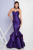 Terani Couture - 1721e4125 Illusion High Neck Ruffled And Mermaid Gown