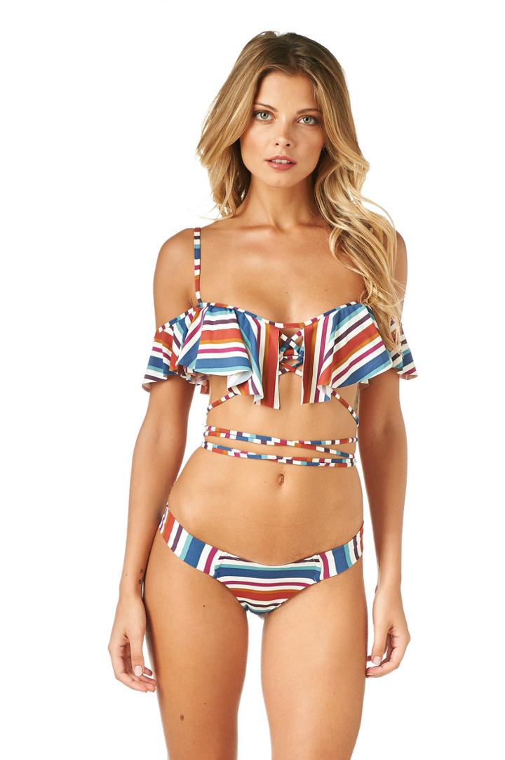 Montce Swim - 70's Stripe La Caletta Top X Uno Bottom Set