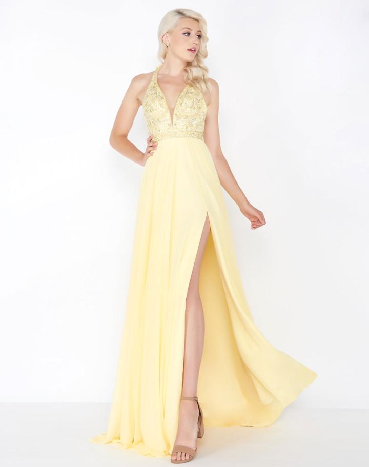 Mac Duggal - 79185m Beaded Halter Neck A-line Gown