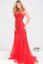 Jovani - Beaded Sheer Neckline Prom Dress Jvn33693