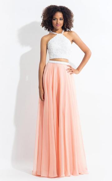 Rachel Allan - 6112 Lace Halter A-line Dress