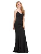 Dancing Queen - Sleeveless Sleek V-neck Sheath Dress