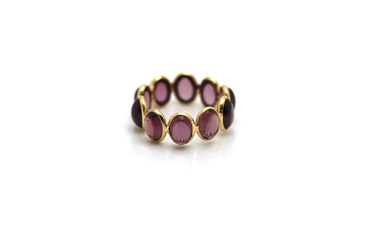 Tresor Collection - Rhodolite Stackable Ring Bands In 18k Yellow Gold