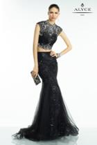 Alyce Paris - 6551 Two Piece Dress In Black Silver