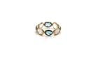 Tresor Collection - Rose Quartz & Blue Topaz Stackable Ring Bands In 18k Yellow Gold