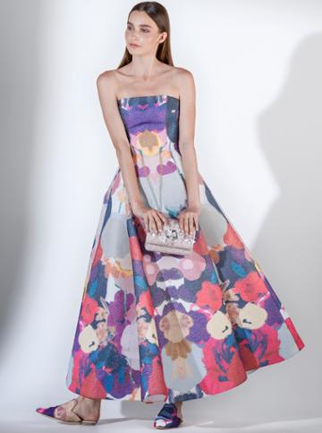 Saiid Kobeisy - 3430 Strapless Multi-colored Brocade A-line Dress