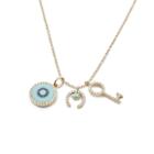 Margaret Elizabeth - Diamond & Enamel Three-charm Necklace