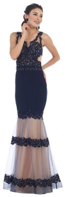 Stunning Laced And Embellished V-neck Mermaid Dress