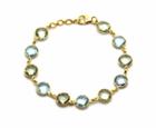 Tresor Collection - Blue Topaz Round & Green Amethyst Round Bracelet In 18k Yg