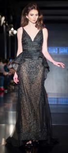 Mnm Couture - 2209 Sleeveless Lace Empire Peplum Long Dress