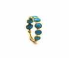 Tresor Collection - Turquoise Stackable Ring Bands With Adjustable Shank In 18k Yellow Gold M5402tq