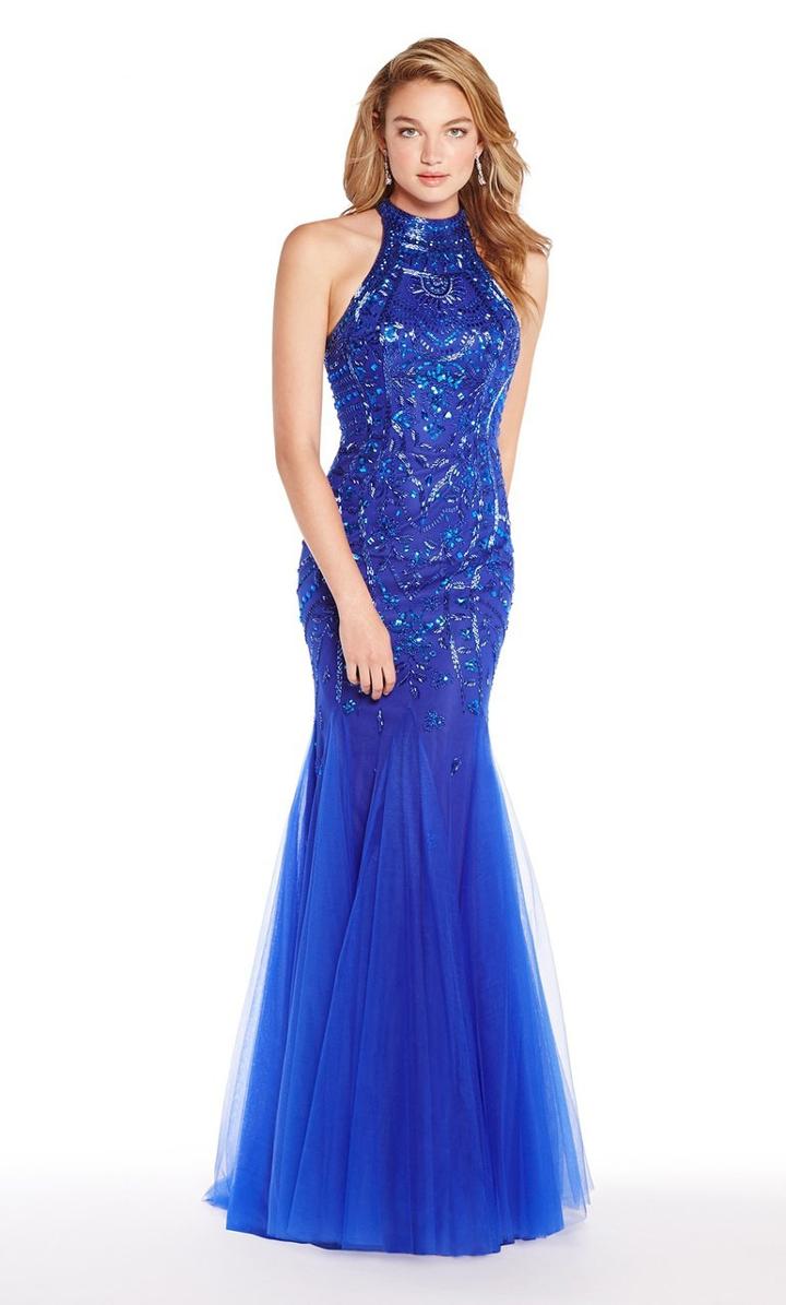 Alyce Paris - 60230 Embellished Halter Tulle Trumpet Dress