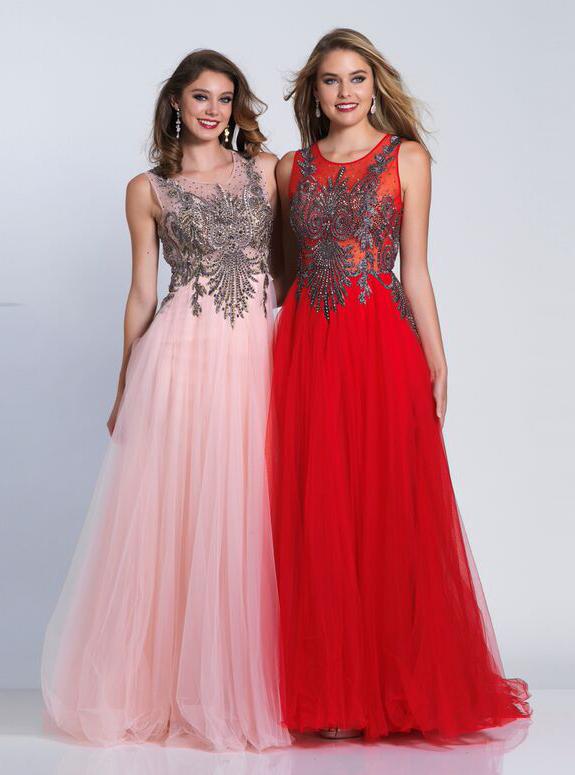 Dave & Johnny - 3319 Jewel Illusion Ornate Tulle Gown