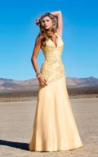 Mnm Couture - 7416 Embellished V-neck A-line Dress