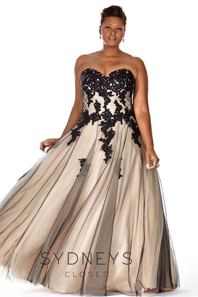 Sydney's Closet - Embellished Sweetheart Tulle A-line Gown Sc4049