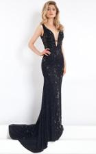 Rachel Allan Prima Donna - 5957 Plunging Embellished Jersey Gown