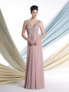 Montage By Mon Cheri - 213962 Long Dress In Light Mink