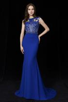 Angela And Alison - 81012 Cap Sleeve Floral Lattice Illusion Long Gown