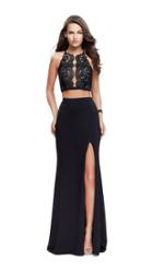 La Femme - 25919 Two Piece Beaded Lace Jersey Sheath Dress