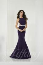 Tiffany Designs - 46117 Fitted Halter Trumpet Gown