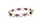 Tresor Collection - Rainbow Moonstone And Amethyst Bangle In 18k Gold Yg
