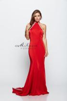 Milano Formals - Beaded Halter Satin Evening Gown E2133