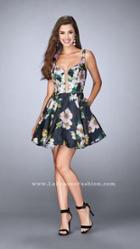 La Femme - Feisty Floral Mikado Short Cocktail Dress 24500