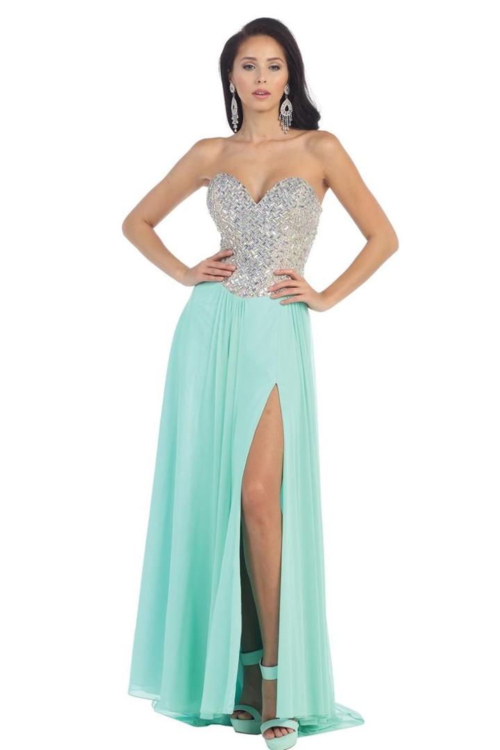 Strapless Sweetheart Dress With Sparkling Bodice