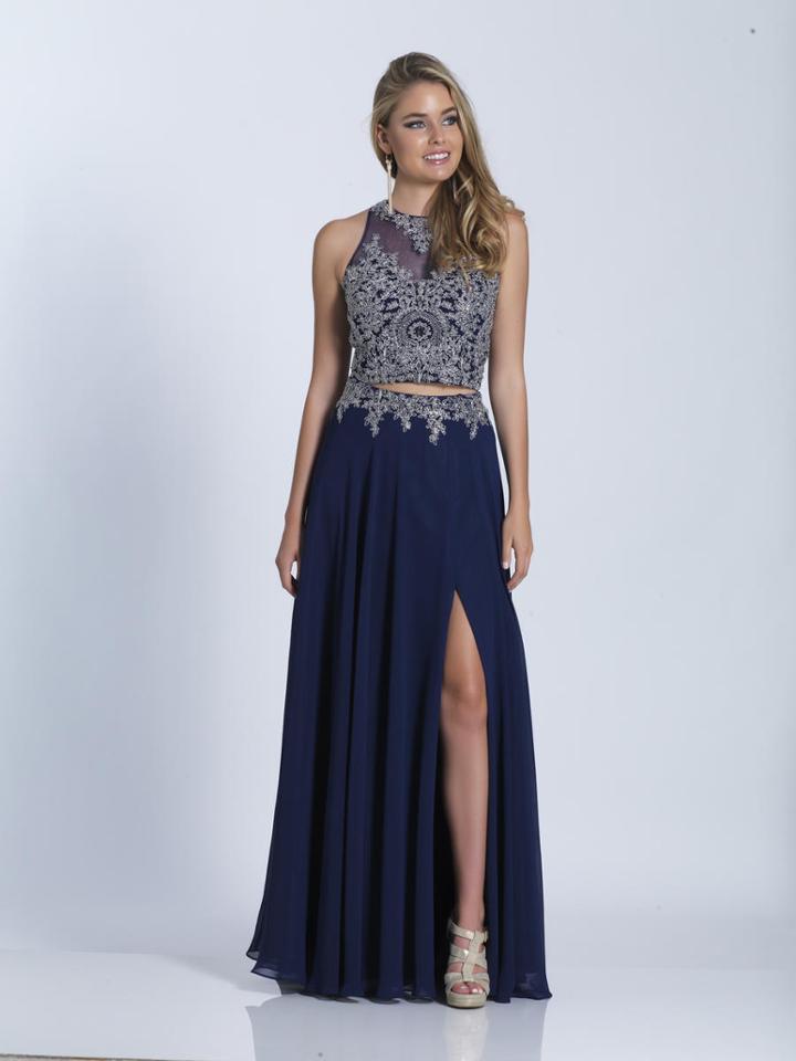 Dave & Johnny - A6249 Two-piece Illusion Jewel Lace Gown