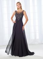 Cameron Blake - 118680 Beaded Lace Bateau Pleated A-line Gown