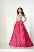 Tiffany Designs - 16308 Embellished Illusion Bateau Mikado Ballgown