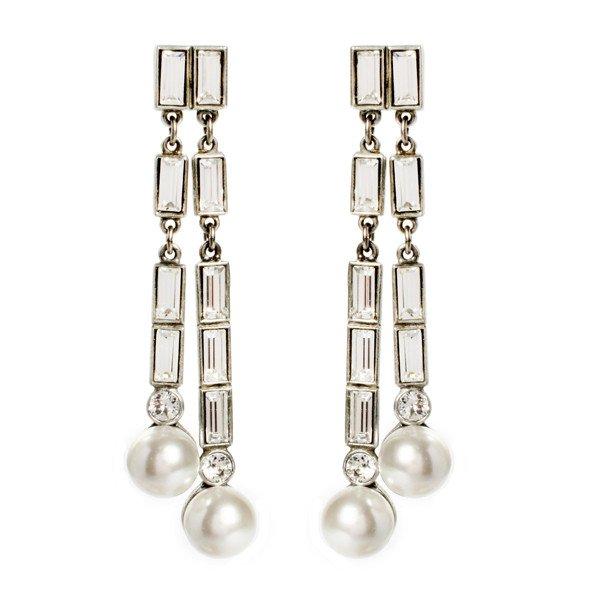 Ben-amun - Pearl Crystal Post Earrings