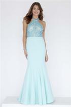 Jolene Collection - 18304 Beaded Halter Neck Mermaid Gown