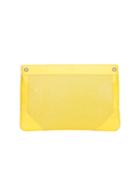 Mofe Handbags - Lacuna Sleek Clutch Yellow/gunmetal / Genuine Leather