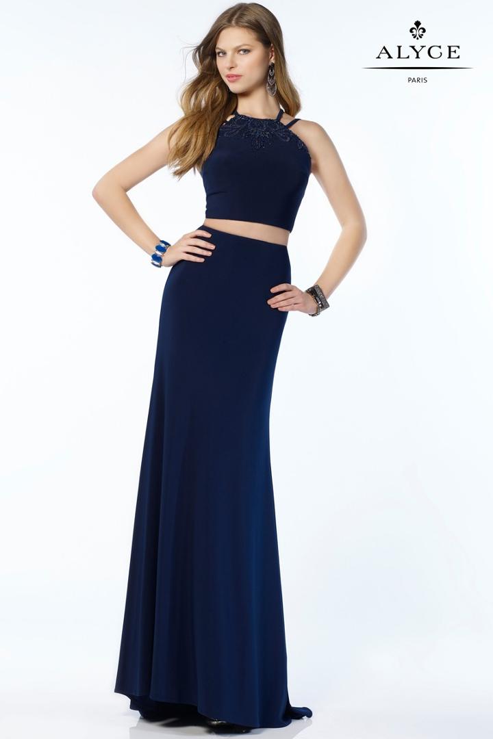 Alyce Paris - 1216 Embellished Two Piece Jersey Dress