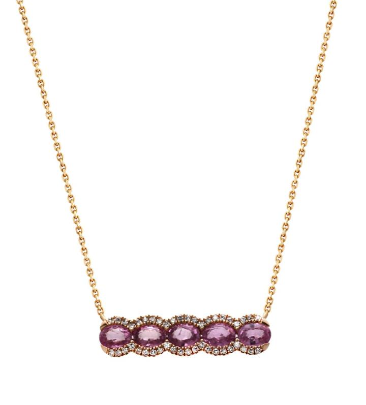 Tresor Collection - Pink Sapphire And Diamond Pendant In 18k Rose Gold