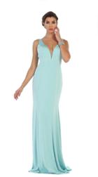 May Queen - Mq1431 Sleeveless Plunging Trumpet Gown