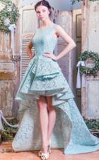 Mnm Couture - Sleeveless High-low Lace Gown K3471