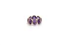Tresor Collection - Amethyst Oval Stackable Ring Bands In 18k Yellow Gold