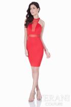 Terani Prom - Sexy Illusion Halter Neck Short Dress 1621h1056