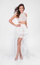 Terani Couture - Two-piece Ornate Jewel Gown With High-low Skirt 1711p2731