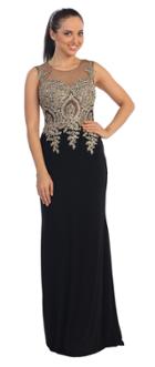 Dancing Queen - 9074 Lace Illusion Jewel Dress