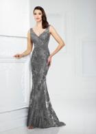 Montage By Mon Cheri - 217942 Embroidered Ruched Sheath Gown