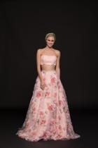Colors Dress - 1871 Two Piece Lace And Floral Printed Organza Gown